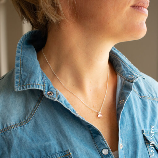 Collier perle Lumière rosée – Image 3