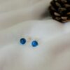 clous d'oreilles Bleu Canard LouPi Verre Les Perles du Golfe du Morbihan