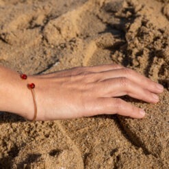 Bracelet Hoedic Rouge Lumière Les Perles du Golfe du Morbihan
