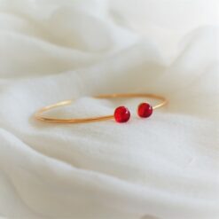 Bracelet Hoedic Rouge Lumière Les Perles du Golfe du Morbihan