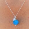 Les Perles du Golfe du Morbihan LouPi Verre Collier Ile d'Arz Bulles azur