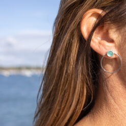 Les Perles du Golfe du Morbihan LouPi Verre Créoles Vert d'eau