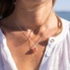 Les Perles du Golfe du Morbihan LouPi Verre Collier Ile d'Arz Bulles rouges