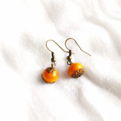 Les Perles du Golfe du Morbihan LouPi Verre Boucles d'oreilles Automne
