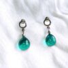 Les Perles du Golfe du Morbihan LouPi Verre Boucles d'oreilles Gouttes émeraude