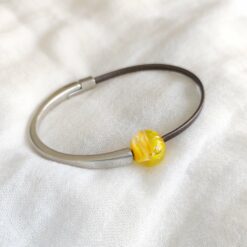 Bracelet Gavrinis jaune Les Perles du Golfe du Morbihan