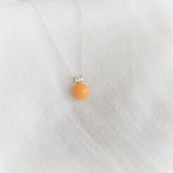 Collier perle jaune tournesol opaque Les Perles du Golfe du Morbihan