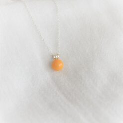 Collier perle jaune tournesol opaque Les Perles du Golfe du Morbihan