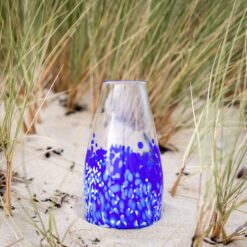 Atelier LouPi Verre Vase Hoedic bleu blanc