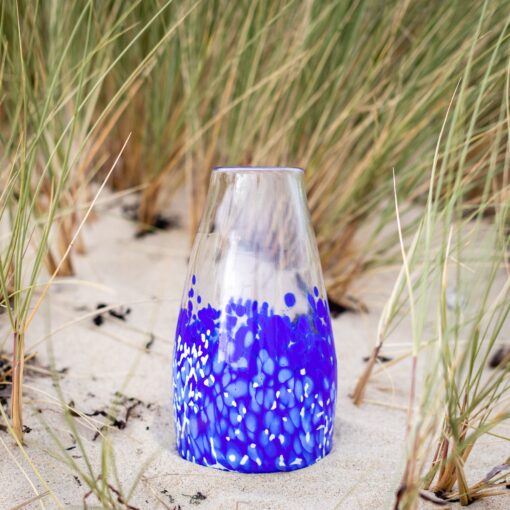 Atelier LouPi Verre Vase Hoedic bleu blanc