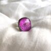 Magnifique bague dont le verre est fabriqué à la main au sein de mon atelier, montée sur une bague légèrement réglable en Argent 925.
