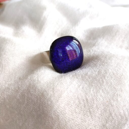 LouPi Verre Bague fusing violette