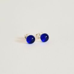 Clous oreilles ambre atelier LouPi Verre les Perles du Golfe du Morbihan
