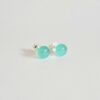 Clous oreilles vert d'eau atelier LouPi Verre les Perles du Golfe du Morbihan