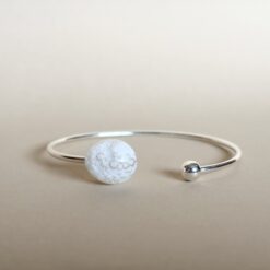 Bracelet Ile aux Moines blanc Les Perles du Golfe du Morbihan Atelier LouPi Verre