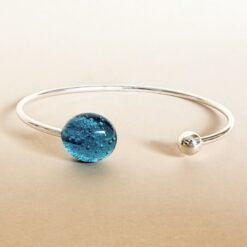 Bracelet Ile aux Moines turquoise Les Perles du Golfe du Morbihan Atelier LouPi Verre