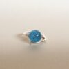 Bague Ile aux Moines turquoise bulles Les Perles du Golfe du Morbihan Atelier LouPi Verre