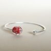 Bracelet Ile aux Moines rouge Les Perles du Golfe du Morbihan Atelier LouPi Verre