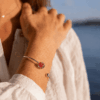 Bracelet Ile aux Moines rouge Les Perles du Golfe du Morbihan Atelier LouPi Verre