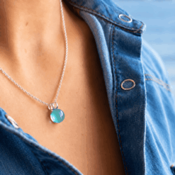 Collier perle vert d'eau